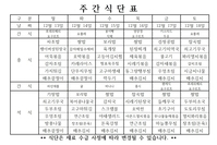 12월 2째주 식단표