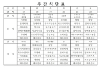 1월 3째주 식단표