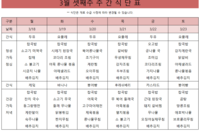 3월 셋째주 식단표