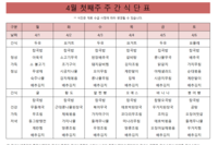 4월 첫째주 식단표