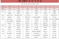 7월 넷째주 식단표