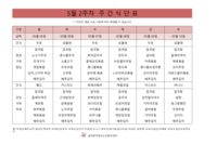 5월 2주차 식단표