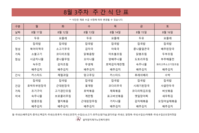 8월 3주차 식단표